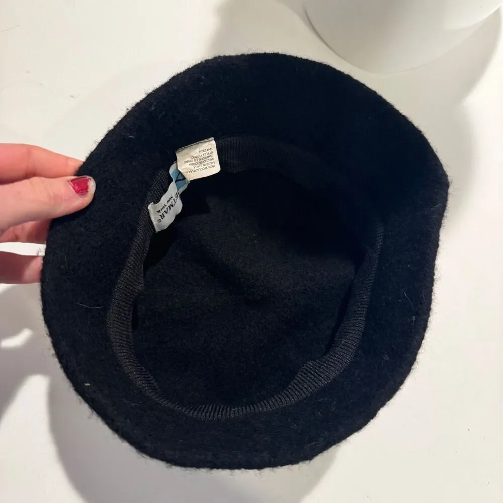 Betmar New York Black Wool Bucket Hat One Size